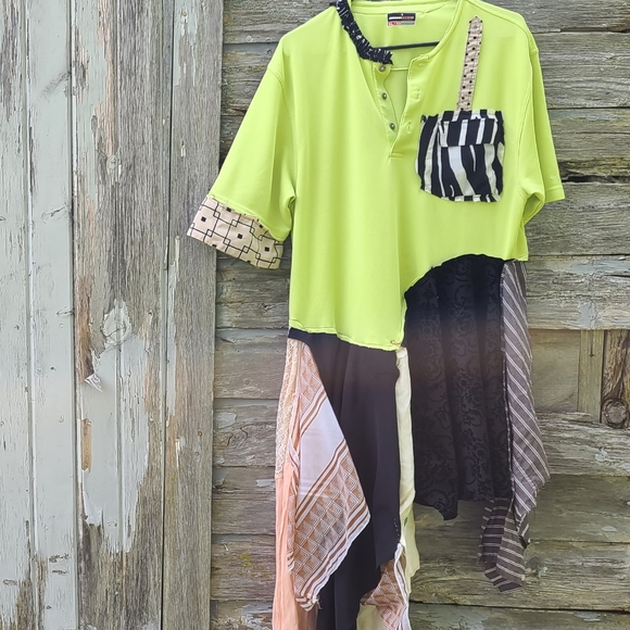 Handcrafted Boho Patchwork Upcycled dress - Picture 1 of 4